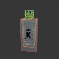 Transparent Square Dolce Gabbana Bottle With Gold Crown And Black K Logo