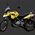 Detailed Yellow Motorcycle With Black Seat And Reflective Surface On Dark Background