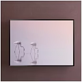 Two Flamingos Animal Painting With Water Reflections And Soft Pink Background