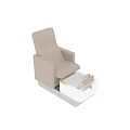 Beige Leather Manicure Chair With White Pedicure Basin And Stylish Design