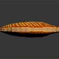 Delicious Fan Shaped Baked Pastry With Red And Yellow Striped Design