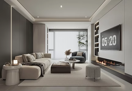 modern living room 3d model