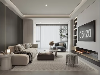 modern living room 3d model