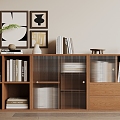 Modern Solid Wood Bookcase 3d model