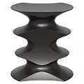 Elegant Modern Black Wooden Side Table With Wave Shaped Design 3d model