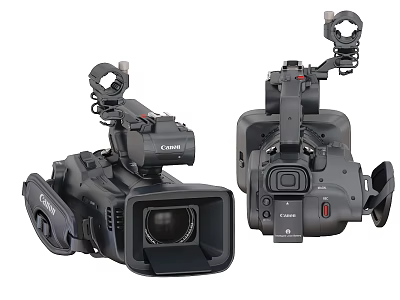 Canon Professional Digital Cameras Black Design Front And Side Views 3d model