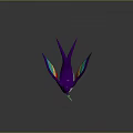 Colorful 3D Bird Figure With Purple Head White Body And Vibrant Rainbow Colored Wings