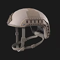 Light Gray Protective Helmet Featuring Metal Frame And Adjustable Straps Design 3d model