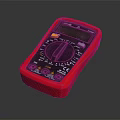 Red Digital Multimeter With Clear Display And Dial Control For Electrical Testing