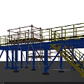 Sports Equipment Blue Yellow Steel Structure Platform With Guardrails And Stairs