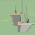 Modern node top node latex paint connected with stainless steel 3d model