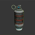 Tech Inspired Metallic Device With Ring Hook Layered Stripes And Blue Base