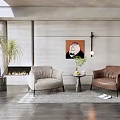 Modern Casual Sofa Combination Single Sofa 3d model