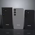 Samsung Smartphones Three Models Featuring Multiple Camera Modules And Sleek Back Design 3d model