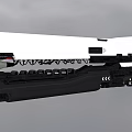 Futuristic White And Black Rifle With Sleek Body Tactical Grip And Barrel Design