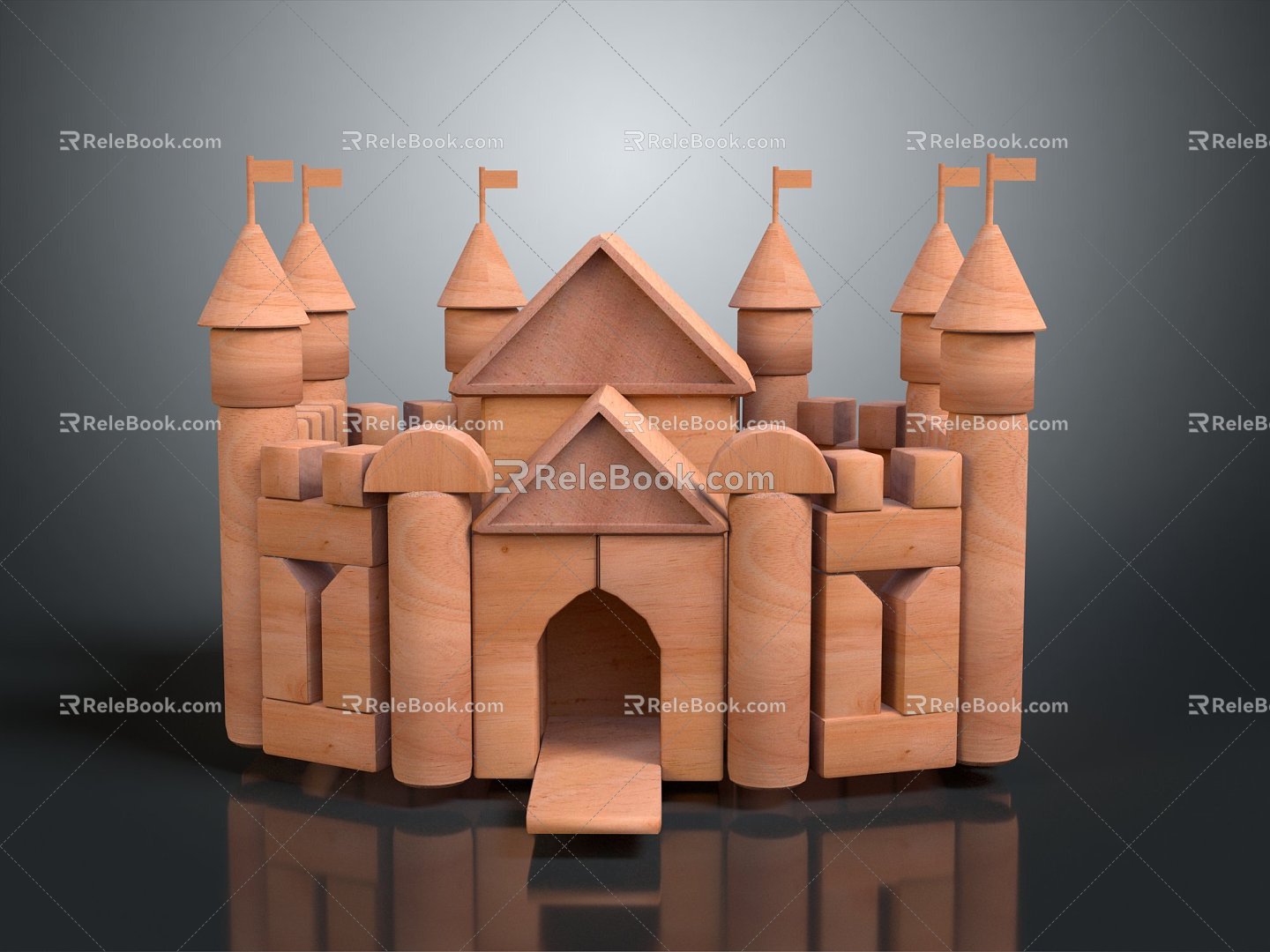 Modern Building Blocks Toy Building Blocks Toy Building Blocks Castle Wood Castle 3d model