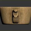 Elegant Handcrafted Wooden Mug With Intricate Carved Patterns And Unique Curved Handle
