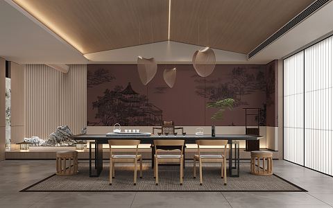 New Chinese Tea Room Tea Room Tea Tasting Area 3d model