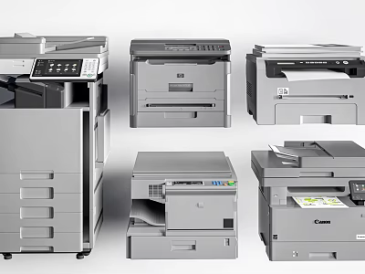 Smart Office Machines Representing Different Printer Types 3d model
