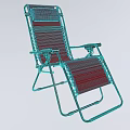 Red Folding Outdoor Chair With Metal Frame For Camping And Patio Use