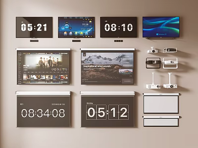 LCD TV projection screen projector 3d model