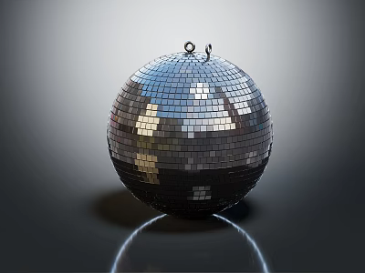 Disco Ball Decorative Light With Mirrored Tiles And Reflective Spherical Design For Party Room Decor 3d model