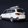 White Modern Minivan Car With Roof Storage Rack And Sleek Exterior Design