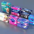 Daily Necessities Pampers Always Brand Diapers And Sanitary Pads With Colorful Packaging Boxes