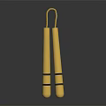 Martial Artist Holding Yellow Nunchucks With Black Stripes On Black Background