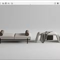 Modern Bed End Stool Bed End Stool Combination Sofa Bench 3d model