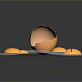 Organic Fresh Cracked Eggshells With Runny Yolks On Glass Surface