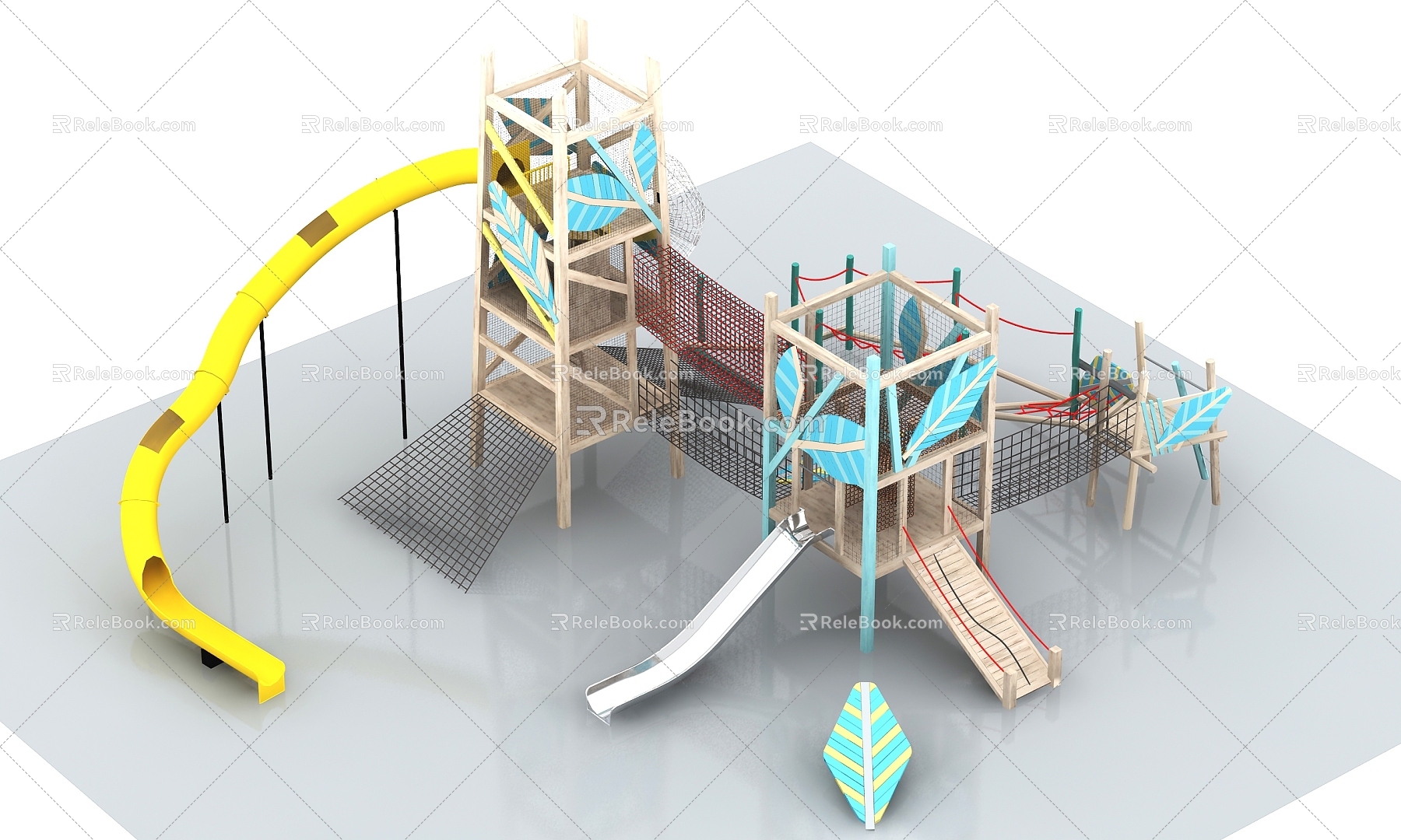 Modern slide outdoor comprehensive equipment model