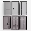 Modern And Classic Security Doors With Various Panel Designs In Gray Color 3d model