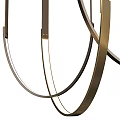 Three Arm Modern Pendant Light With Black Gold Metal Curved Design