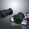 Vintage Film Camera With Interchangeable Lenses And Classic Electronics Design 3d model