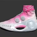High top Pink Gradient Shoes With White Soles Zipper Closure And Circular Accents Design