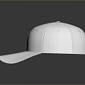 White Baseball Cap with Cartoon Smiley Face Closed Eyes and Pink Blush