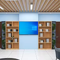 Cozy Lounge Area Interior With Gray Sofa Massage Chairs Round Ceiling Lights And Blue Walls