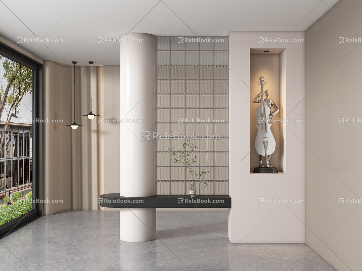 Entrance walkway partition model