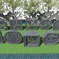 Chinese-style Flower Window Architectural Component Window Decoration Window Hollow Flower Window Pane 3d model