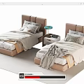 Modern single bedside table 3d model