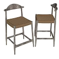 Bar Chair Bar Stool Backrest Bar Chair 3d model