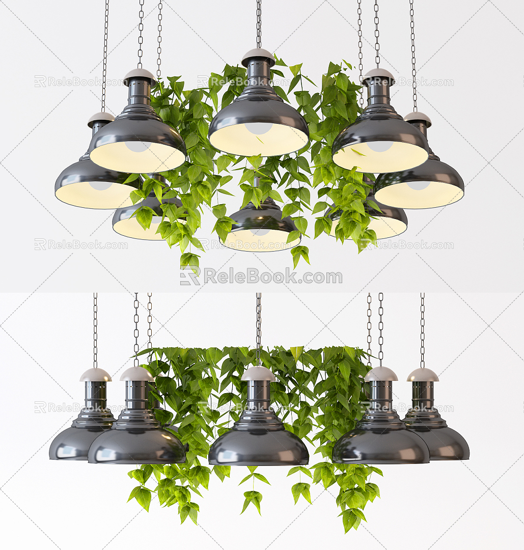 Industrial LOFT chandelier 3d model