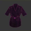 Stylish Dark Colored Short Sleeved Double Breasted Belted Blazer for Modern Fashion Look