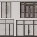 Modern Double Doors Design Featuring Glass Panels And Metal Frames 3d model