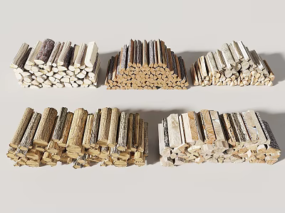 Assorted Building Blocks Stacked In Different Ways 3d model
