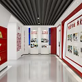 New Era Party Building Culture Propaganda Wall With Red Background Golden Calligraphy And Prosecution Spirit