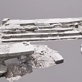Ancient Weathered Stone Ruins With Broken Steps And Fragmented Structures 3d model