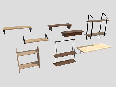 Modern Wall Cabinets And Shelves With Various Designs For Kitchen And Living Room 3d model