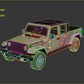 Jeep Silver Pickup Truck With Four Door Design And Black Wheels Exterior View